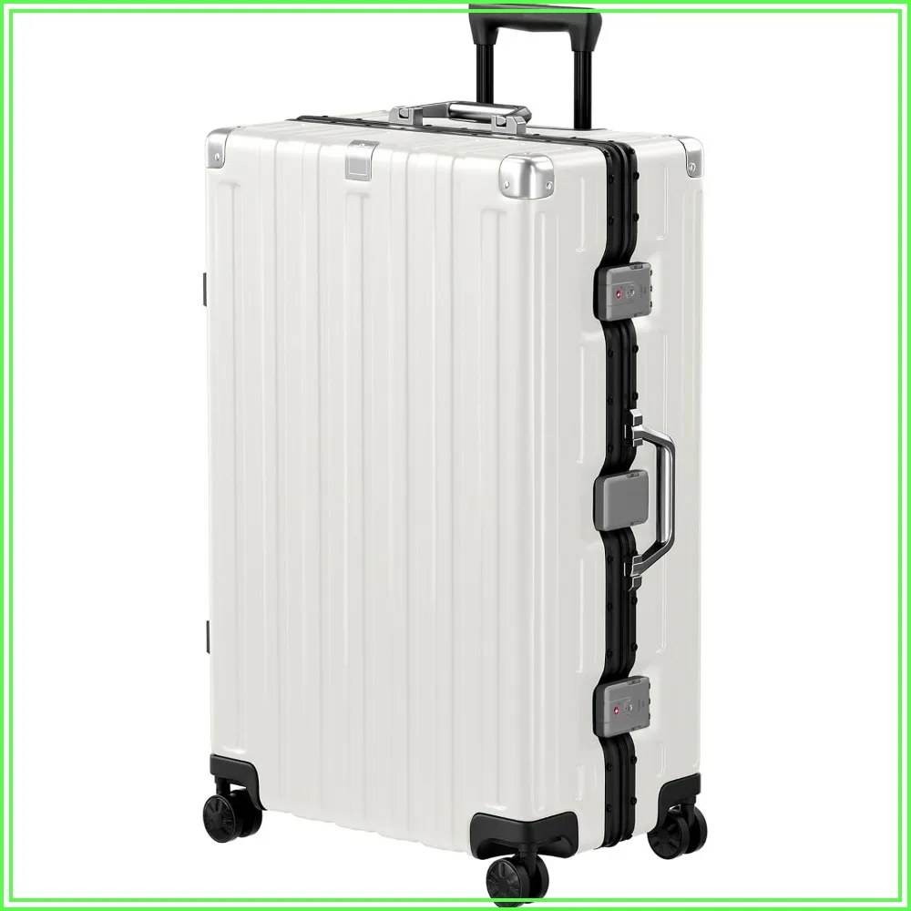 Zipperless Luggage 28 Inch Checked Hard Shell Suitcase with Wheels
