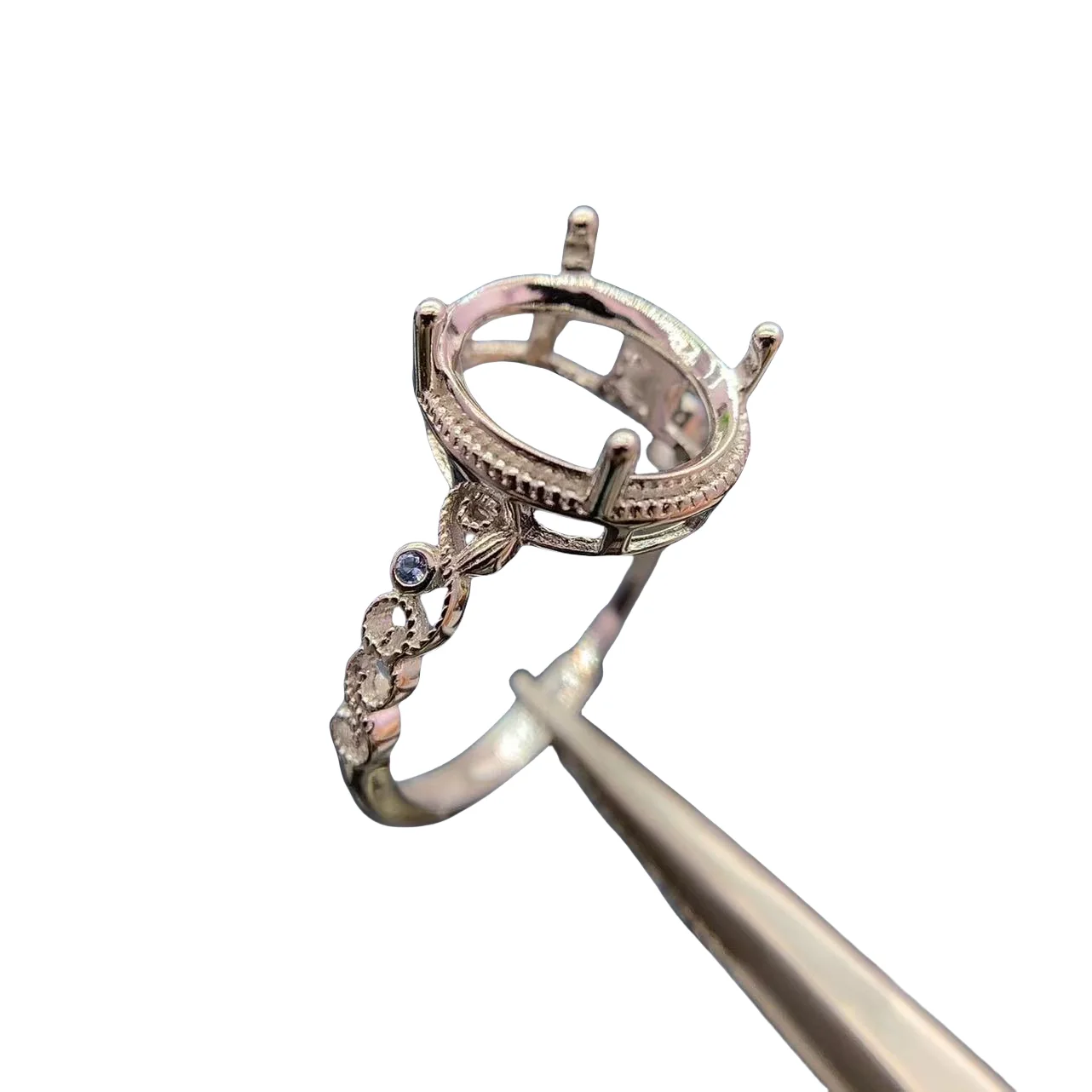 

MeiBaPJ Inlay Elliptical10*12mm S925 Silver Women Ring Setting Gifts FashionColored Diamonds Trend Luxury Jewelry Free Delivery