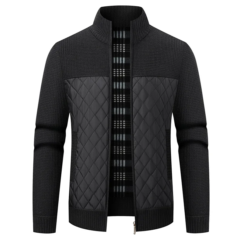 DIMUSI Men's Winter Knit Padded Jacket Black M 5