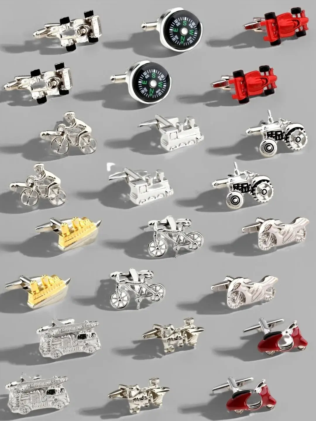 AliExpress TZG 28 Designs Racing Car Motor Cufflinks Men Bicycle Ship Compass Cuff Links (2 Pairs / Lot)