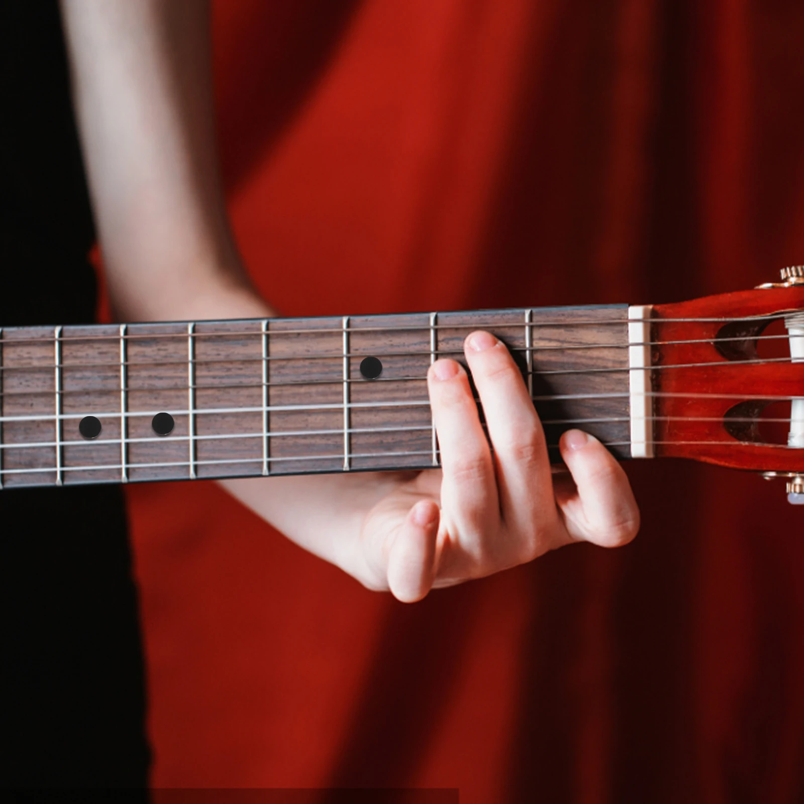 

100 Pcs Fret Stickers Guitar Fretboard Finger Inlay Decals for Various Black Acrylic Position Marker