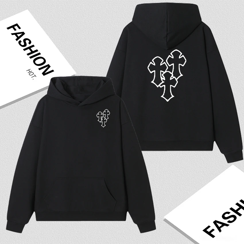 

Fashion Double Sided Print Long sleeve Pullover Vintage Men Women Fleece Casual Loose Long sleeve Sweatshirt Bodywarmer Hoodies