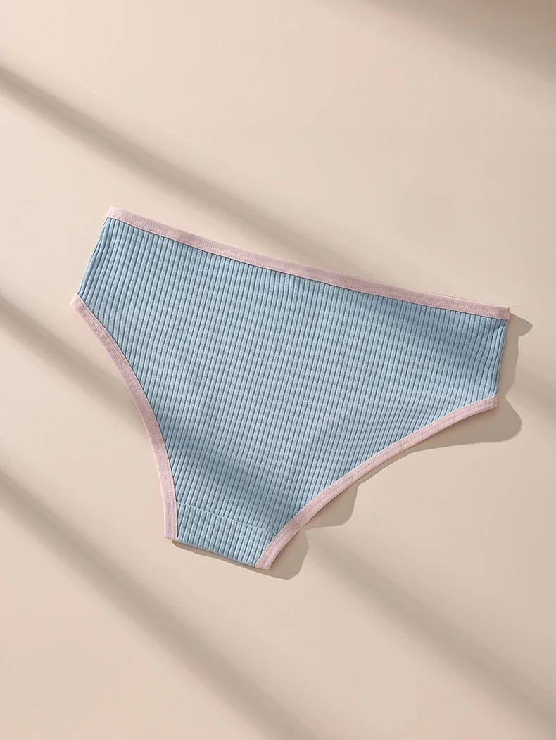 Women Cotton Panties Sexy Soft Striped Underpants Solid Color Bow Girls Briefs Female Comfortable Breathable Stretch Lingerie
