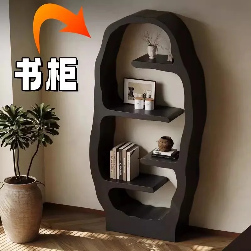 Libreria italiana minimalista con vernice, libreria in legno massello, scaffale per soggiorno