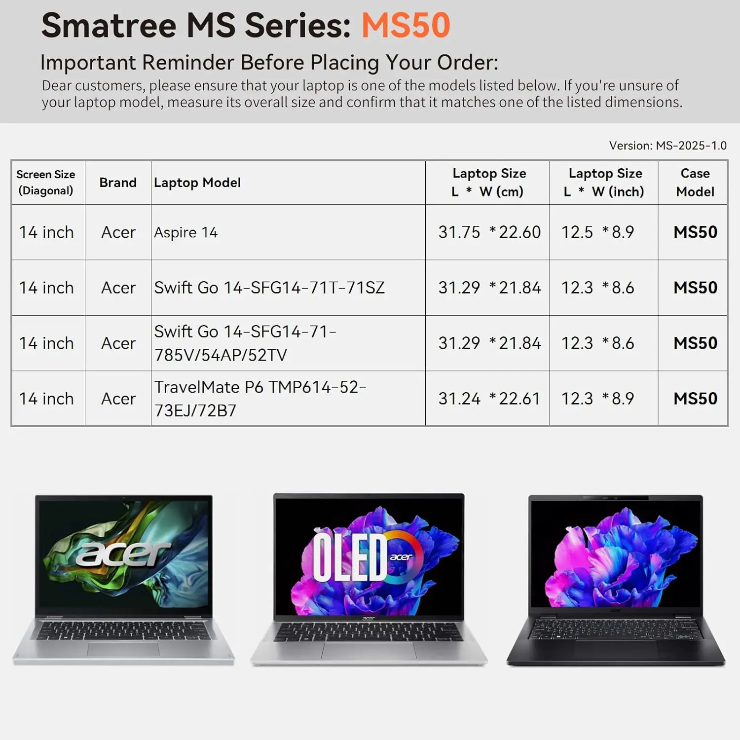 

Smatree MS50 Hard EVA Case with Stand for 14" Acer Series Laptops