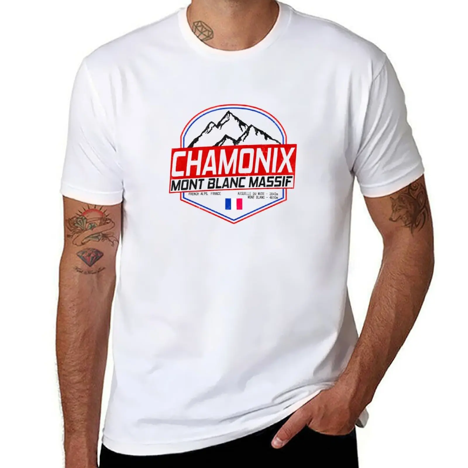 

Ретро Ski Chamonix Mont Blanc Франция Катание на лыжах и горных велосипедах Райская футболка мужские футболки футболка с рисунком
