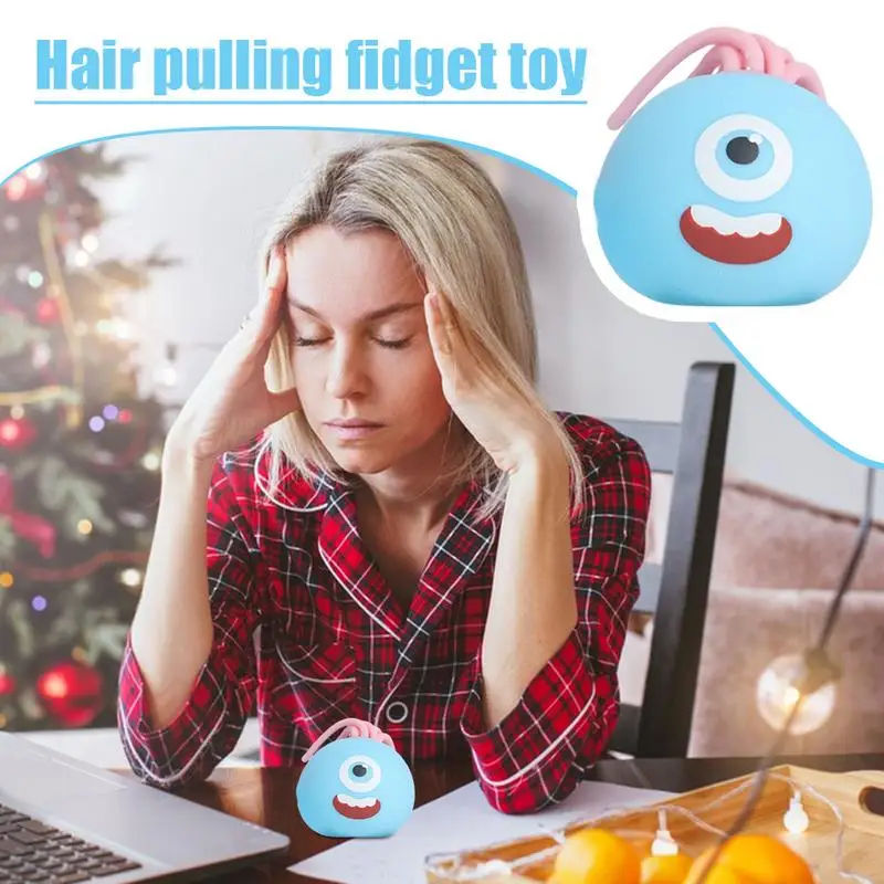 

Cute Stress Relieving Scream Toy Creative Single Eye Screaming Toy Hair-Pulling Ball Sensory Ball For School Home Travel