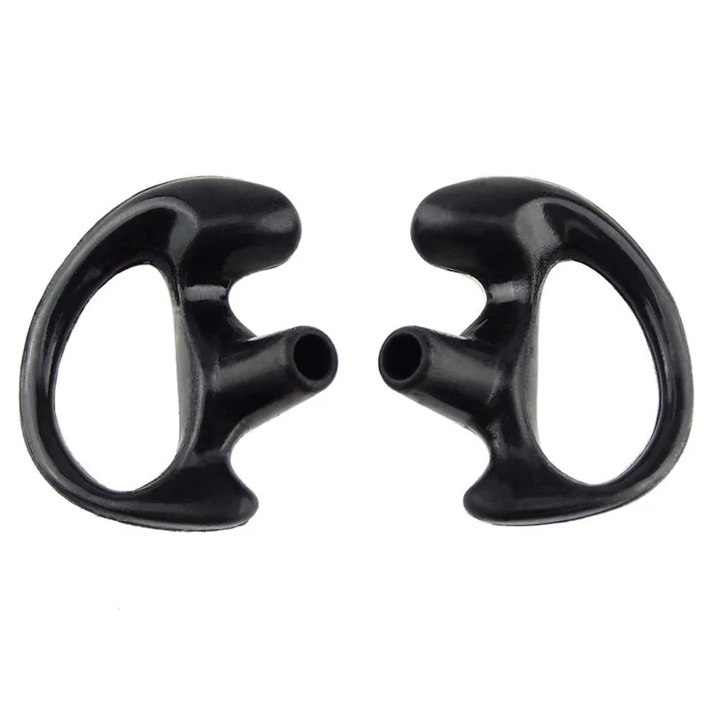 1 Pair Black Color Silicone Earmold Earbud for Universal Walkie Talkie Radio Air Acoustic Coil Tube Earpiece Headphone S/M/L Siz