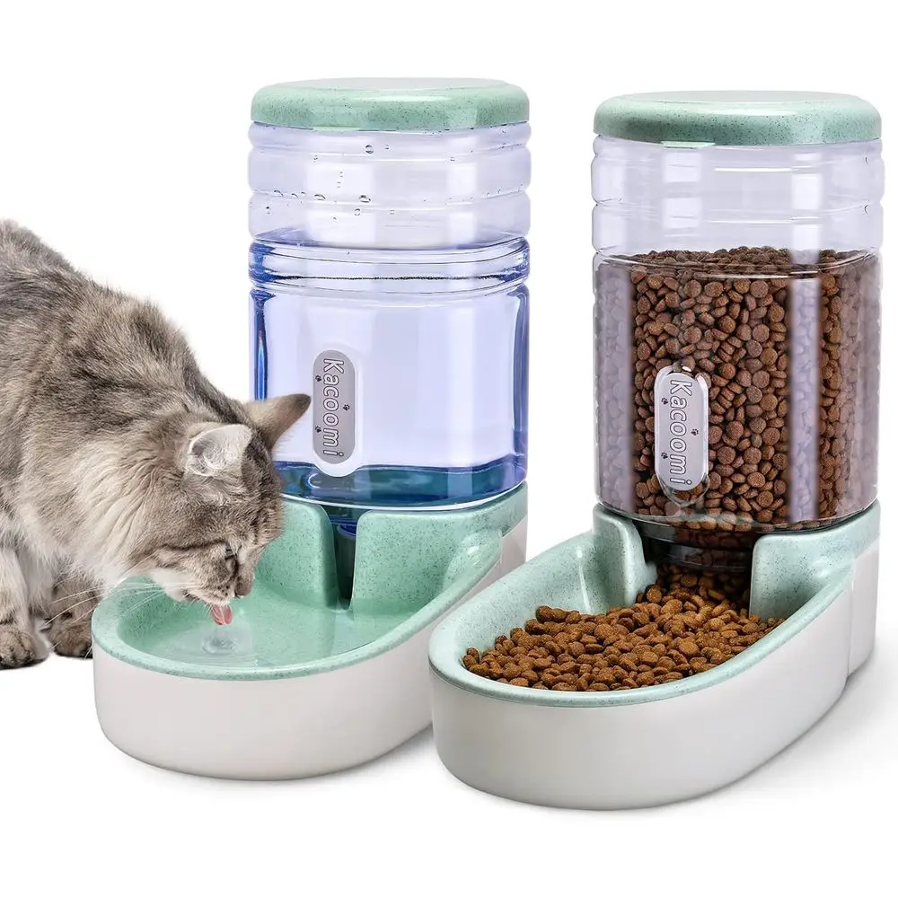 

Automatic Dog Cat Feeder and Water Dispenser Gravity Food Feeder and Waterer Set for Pet Food Bowl or Small Medium Dog Puppy Kit