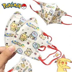 50Pcs Cartoon Pokemon Pikachu 3D Children's Masks Kawaii Kids Disposable Dust Mask Traveling Street Triple Layer Disposable Mask