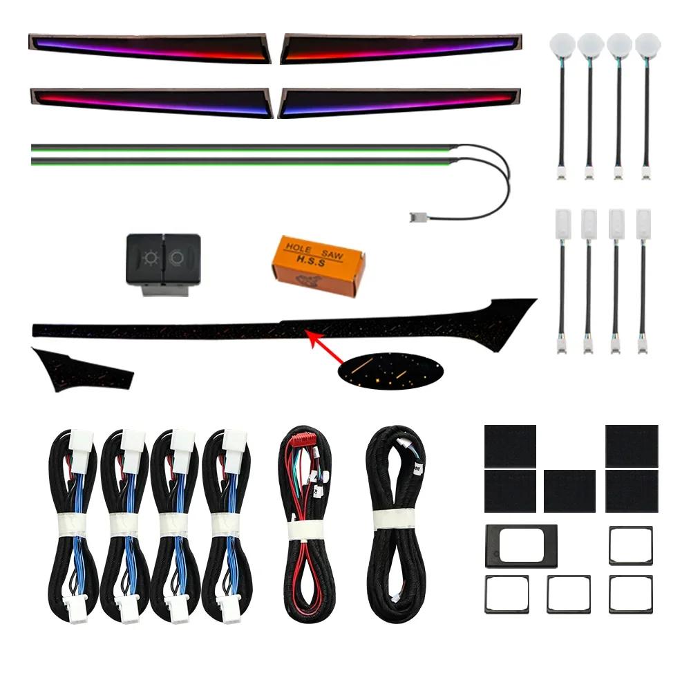 Suitable for toyota for Hilux LHD RHD LED Symphony 64 Colors Ambient LightReplacement Auto Interior Lighting Environmental！