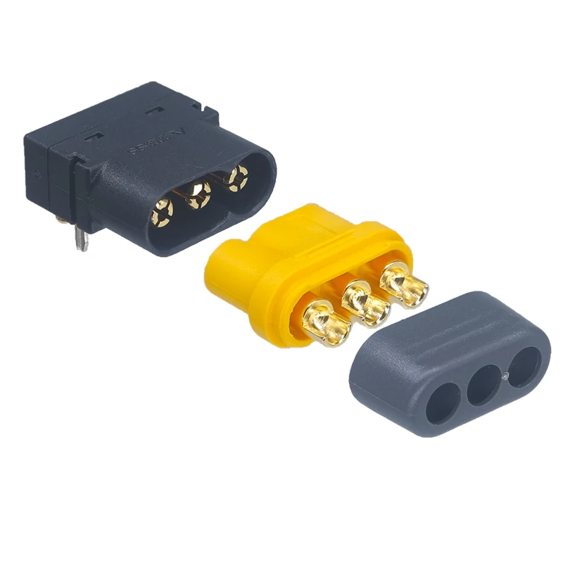 Amass MR60PW-M Horizontal PCB Banana Plug Connector Aircraft Drone Controller 3 Pole Receptacle Wire to Board Terminal Block