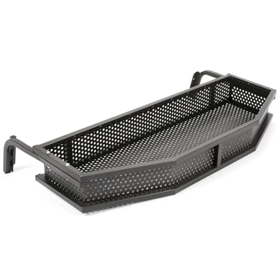 

HECASA Front Cargo Basket Compatible with Yamaha G29 The Drive Golf Cart Gas OR Electric Black Steel Front Clays Goods Mesh Rac