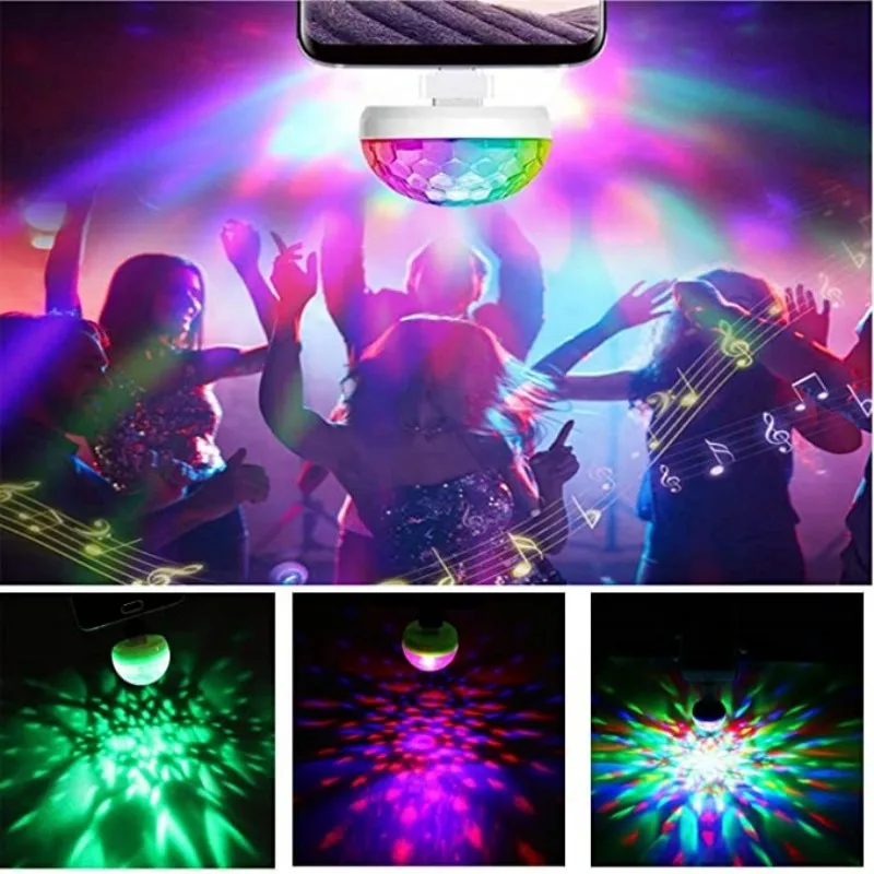 Portable Cell phone Stage lights Mini RGB Projection lamp Party DJ Disco ball Light Indoor Lamps Club LED Magic Effect projector