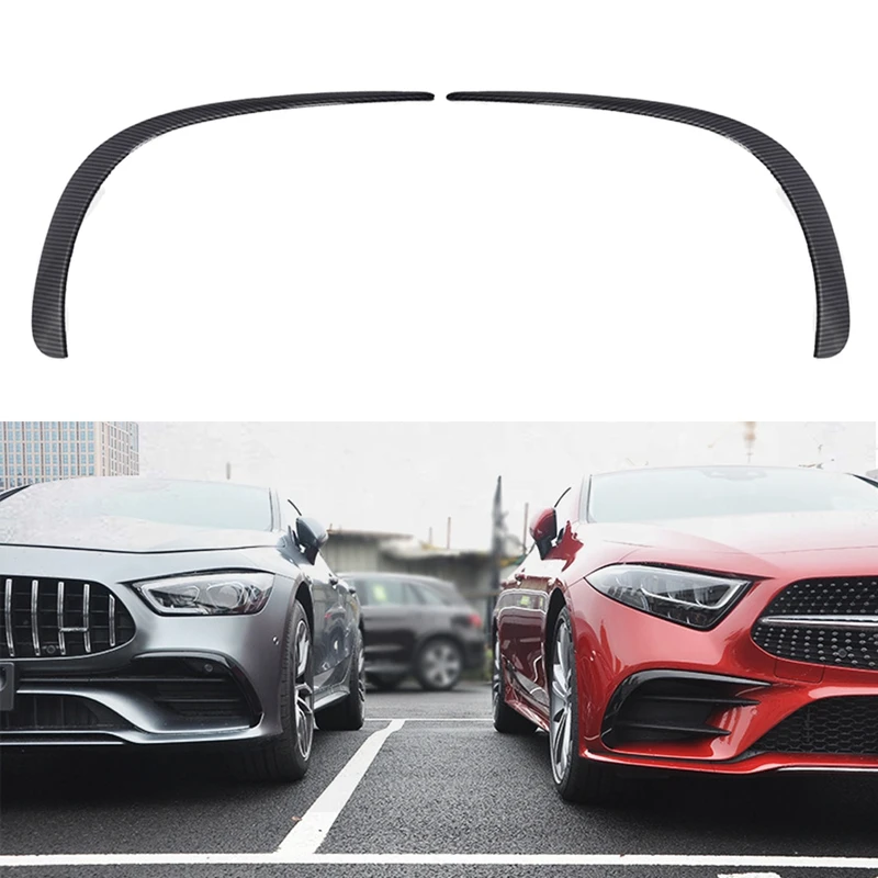 Carbon Front Bumper Lip Splitter Spoiler Canards Air Knife Trim For Benz CLS CLS350 CLS400 CLS300 CLS53 AMG63 2018-2020