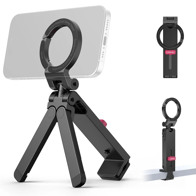 Ulanzi MA88 MagLock Phone Holder Mount 3-in-1 Desktop Tripod Handheld Selfie Stick for Travel Cooking Livestreaming Vlog Shots