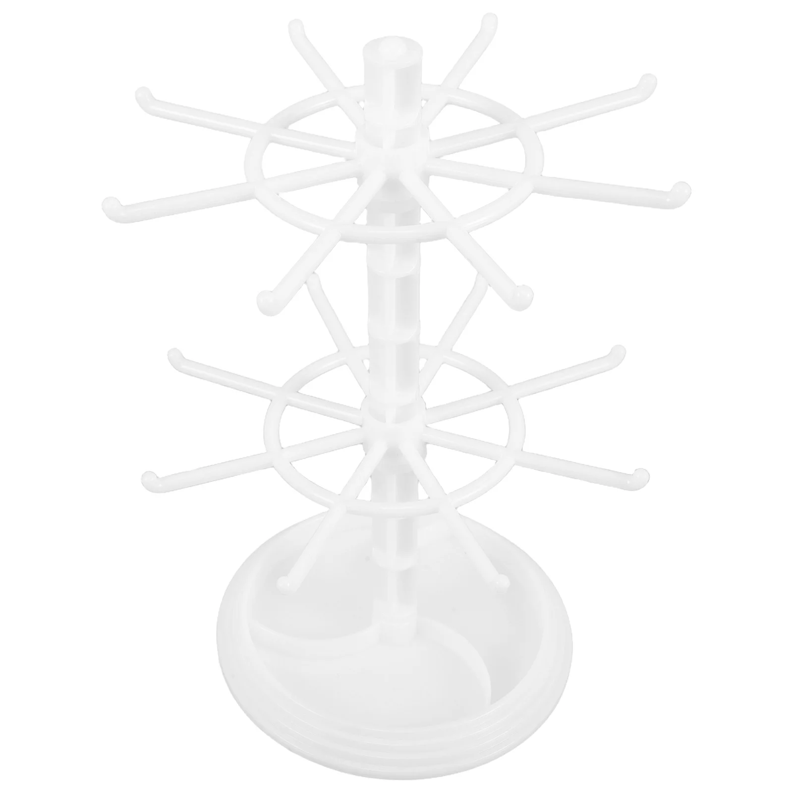 

360 Degree Rotating Jewelry Display Stand Plastic Multifunctional Holder For Earrings Necklaces Bracelets Keychains Small