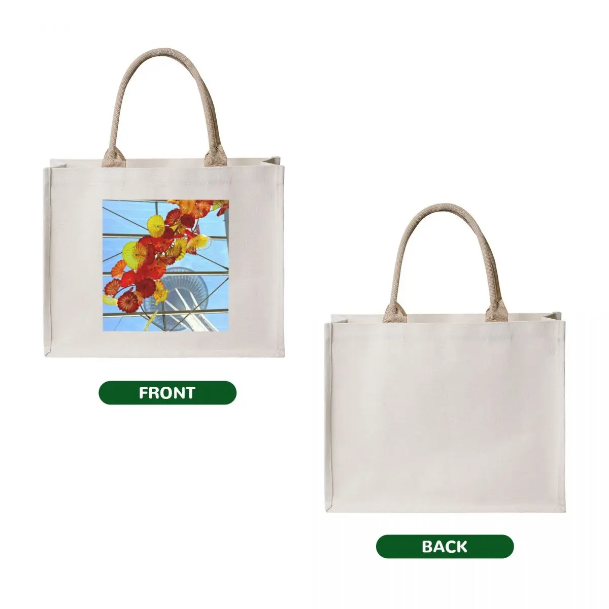 Space Needle at Chihuly Glass Museum Tote Bag free delivery bags canvas tote bag Customizable tote bag