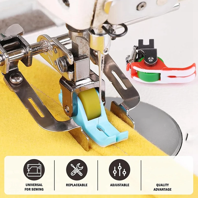 AAAN-3 Pack Narrow Roller Presser Foot, Roller Presser Foot สําหรับจักรเย็บผ้า, หนัง Roller Presser Foot