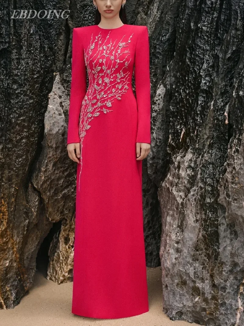 Robe de soiree Elegante formele jurken A-lijn O-hals Volledige mouwen Aangepaste avondjurk Feestjurken