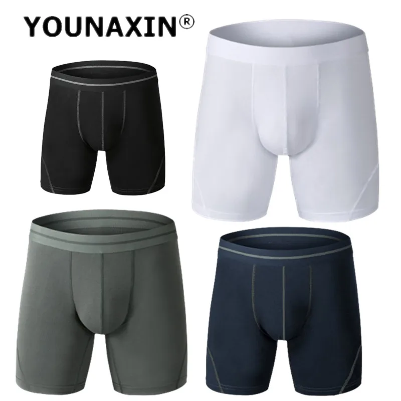 

3 Pieces Big Size Men's Sports Underwear Long Leg Boxer Briefs Cotton Boy Boxershorts Panties Undies Underpants M L XL 2XL 3XL
