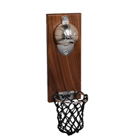 Magnetic Basketball Bottle Opener Wooden Wall Mounted Beer Bottle Cap Catcher Bar Tool Boys Gift Kitchen Accessories