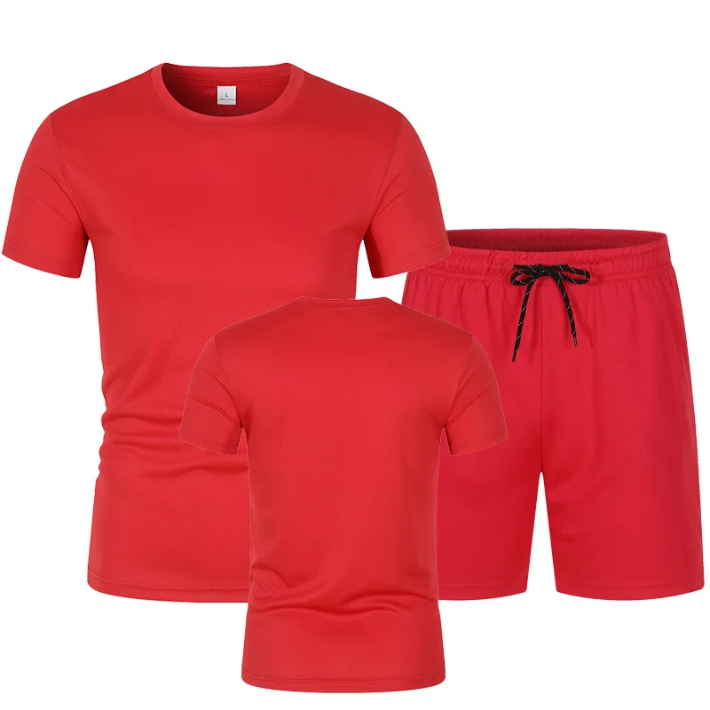 メンズサマースポーツセット快適な速乾性通気性メッシュランニングセットジョギングフィットネススポーツウェアメンズトレーニングジャージ