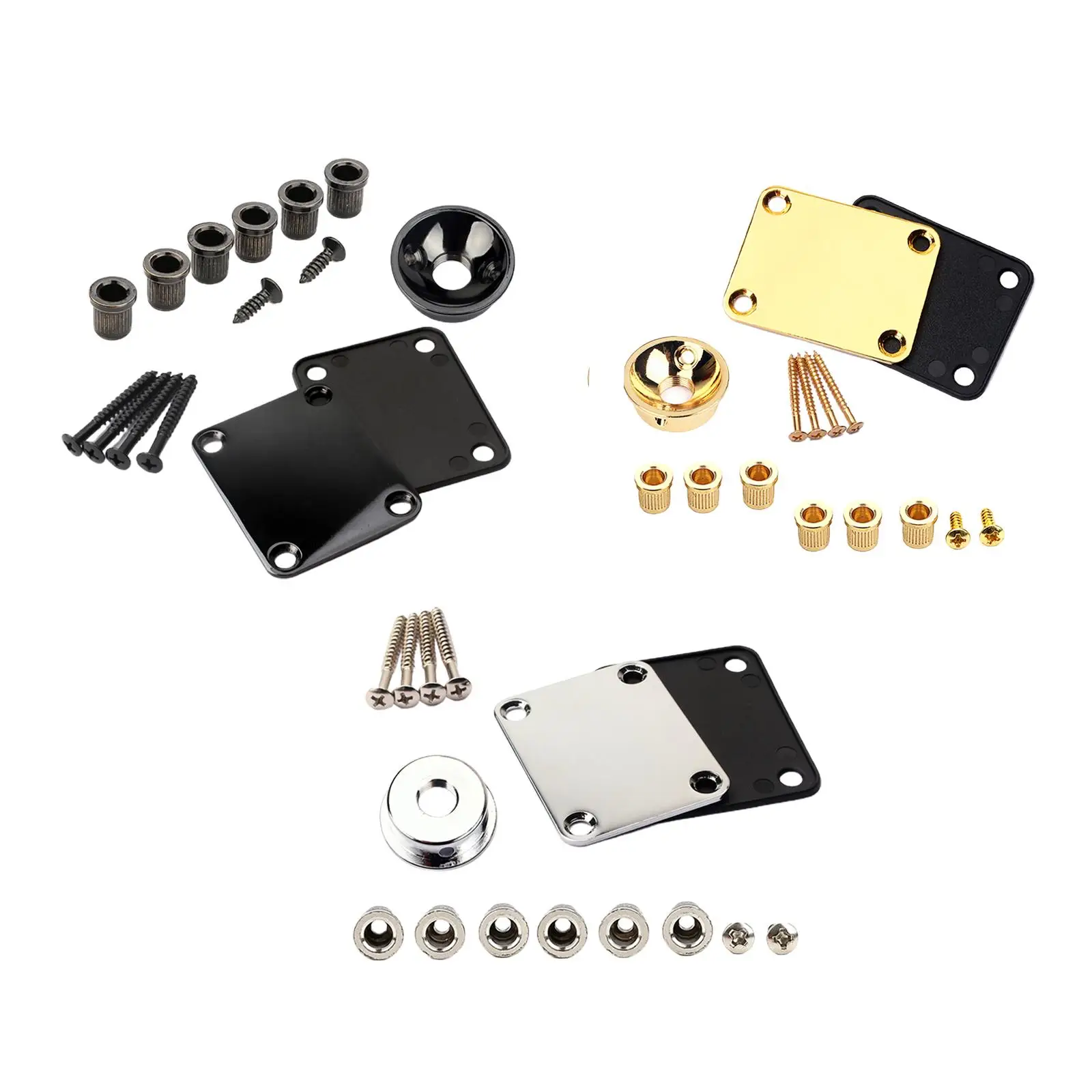 Guitar Neck Plate Repair Parts Strengthen Plate Neckplate Electric Guitar Parts Electric Guitar Hardware Set for Bass Fitment