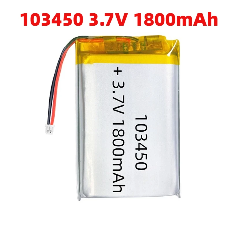 

103450 3.7V Battery Li Po Battery 1800mAh Lipo Rechargeable Li Polymer Batteries for Bluetooth Headset Electronics Camera