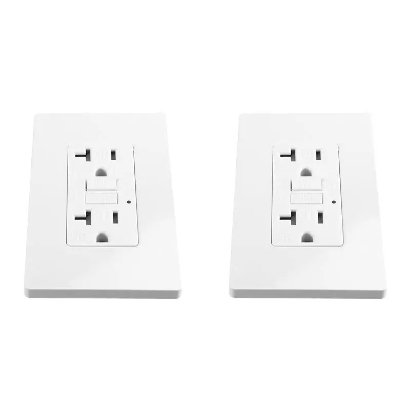 

AA76-2X GFCI Outlets 20 Amp, Outdoor Weather Proof (WR), Ground Fault Circuit Interrupter, Screwless Wallplate Included
