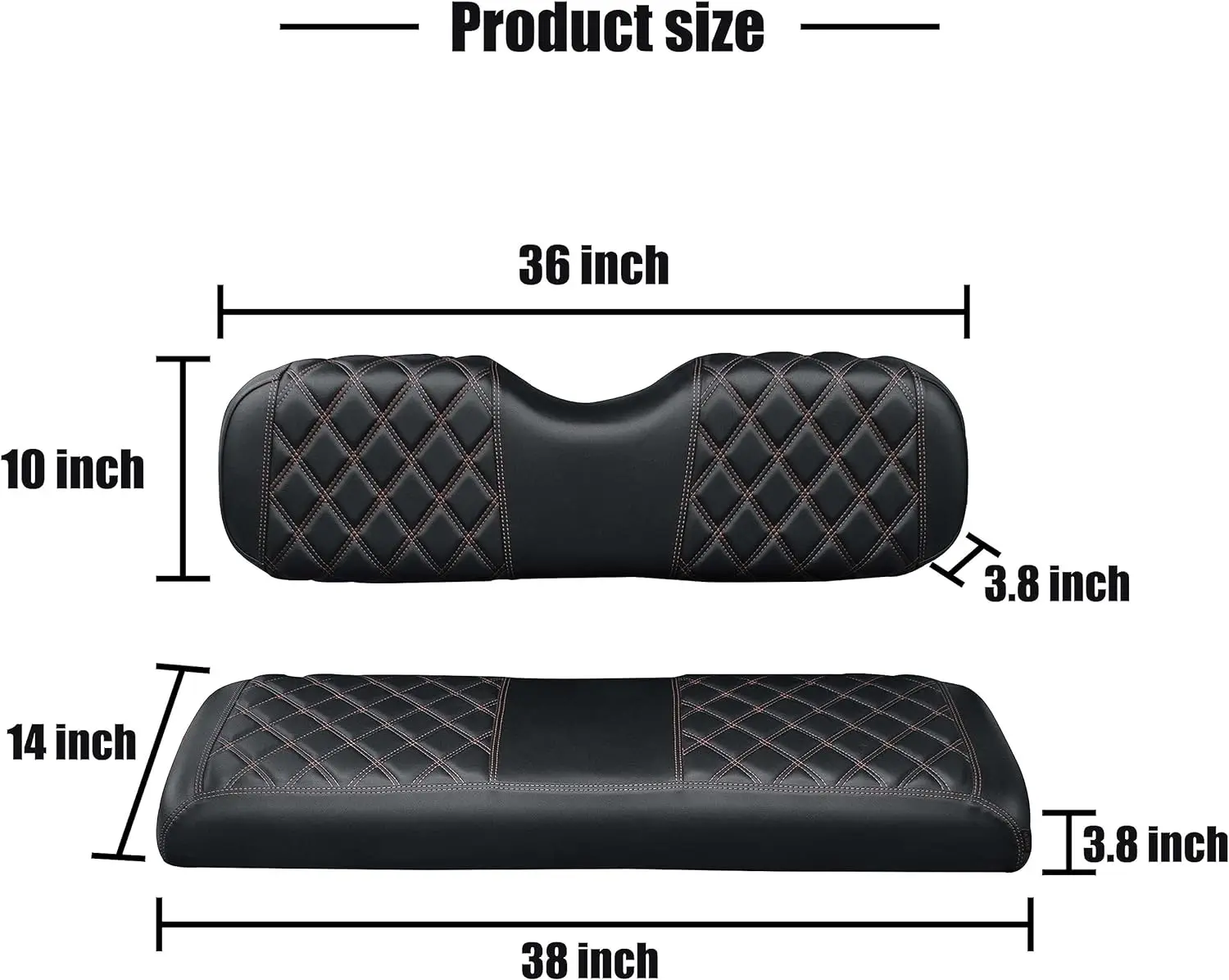 Golf Cart Diamond Aftermarket Rear/Back Seat Covers for Club Car EZGO Yamaha, Golf Cart Vinyl Seat Cover
