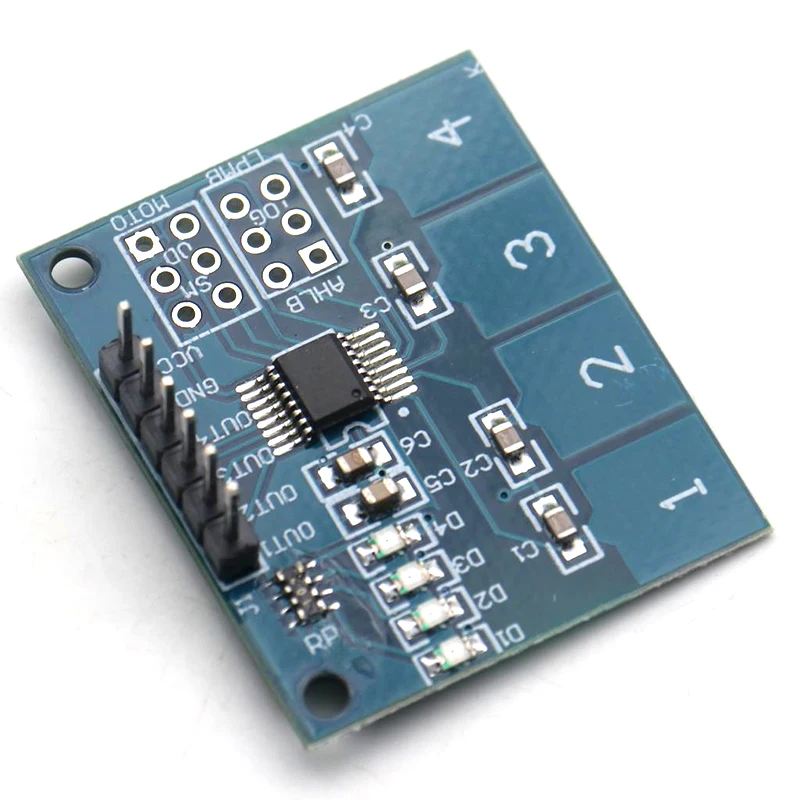 Módulo capacitivo digital do sensor do interruptor do toque, TTP224, 4CH