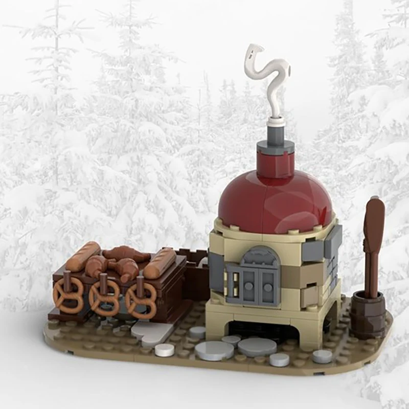 نموذج قلعة القرون الوسطى Moc قوالب بناء بيكر نموذج التكنولوجيا مدينة عرض الشارع لعبة المكعبات لتقوم بها بنفسك تجميع هدايا عيد الميلاد