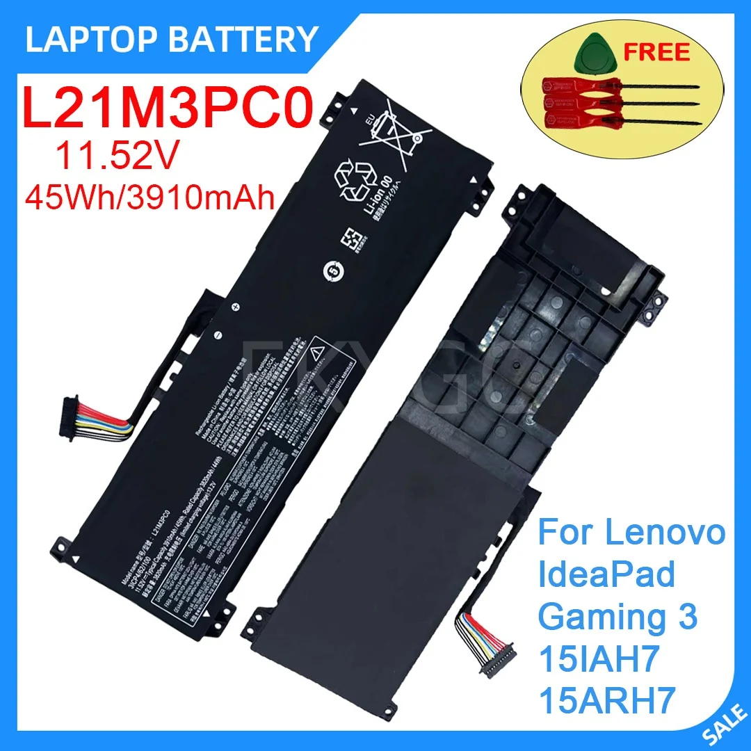 

Новый аккумулятор для ноутбука L21M3PC0 11.52V 45WH 3910mAh высокого качества для Lenovo IdeaPad Gaming 3 15IAH7 15ARH7