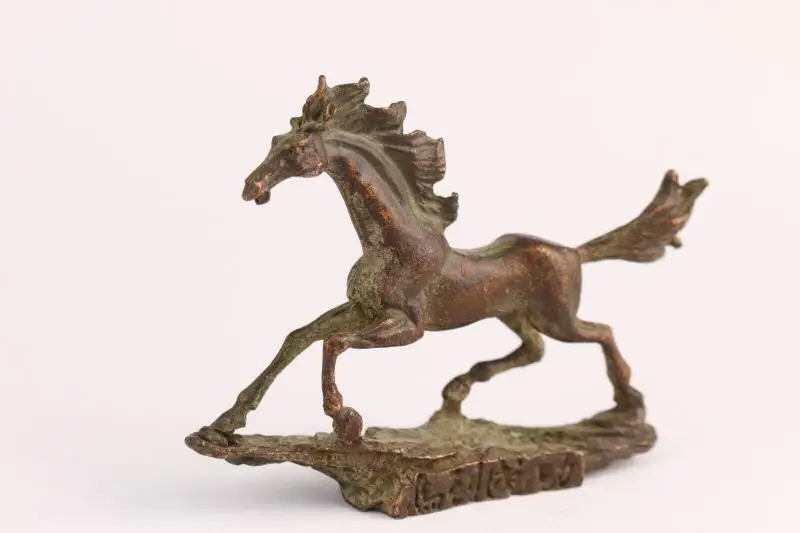 Asian Solid Bronze Horse Figurine Statue Tea Pet Home Table Decoration