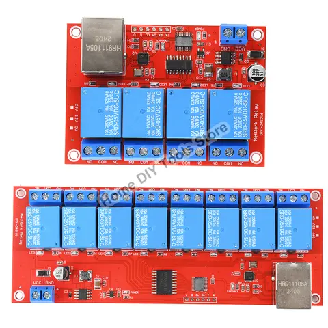 DC 5V/12V/24V 4/8 Way TCPIP Network Ethernet Relay Module Switch LAN Control Smart Device Remote Control