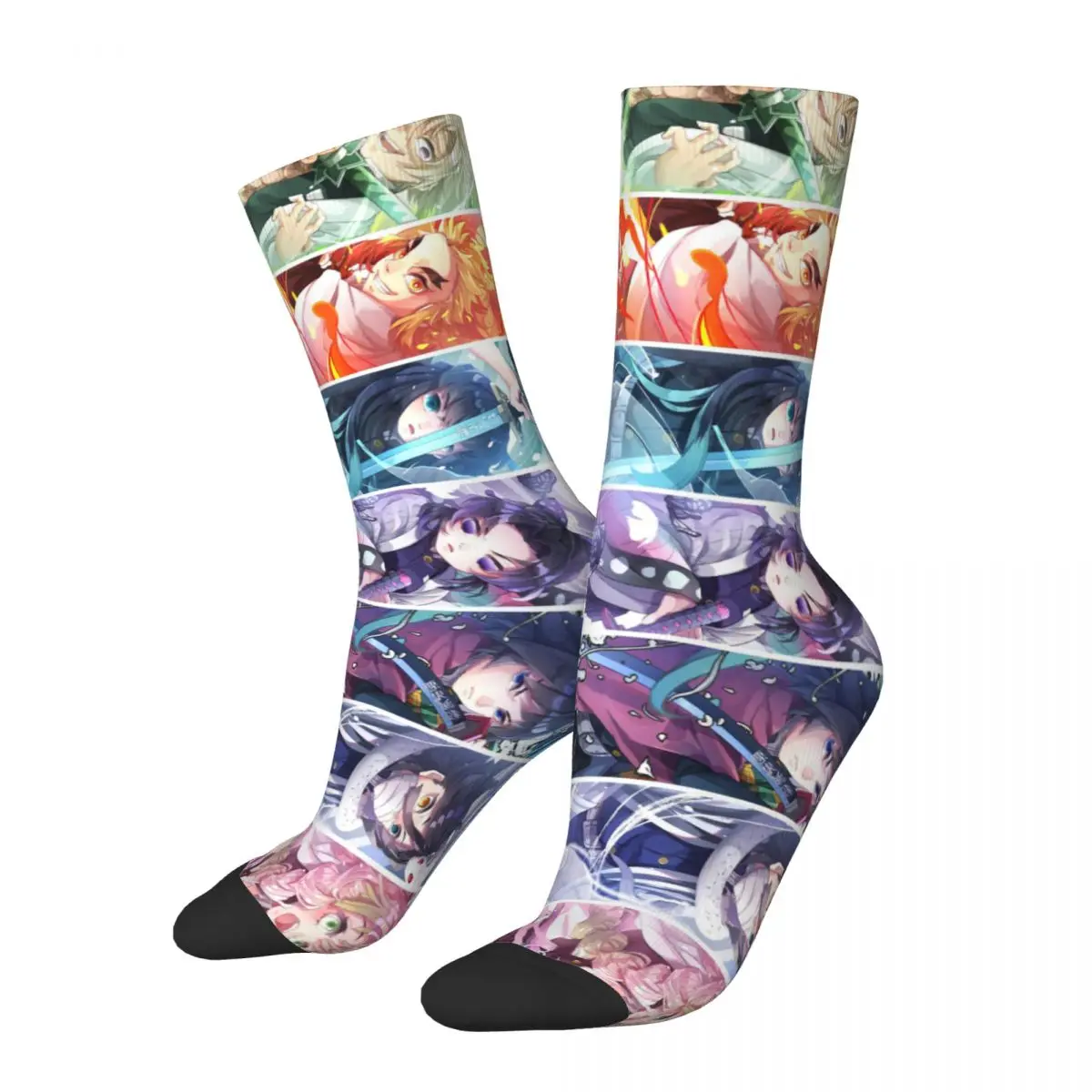 Chaussettes Kimetsu No Yaiba Demon Slayer pour hommes et femmes, beaux cadeaux en élasthanne à la mode, printemps, été, automne et hiver