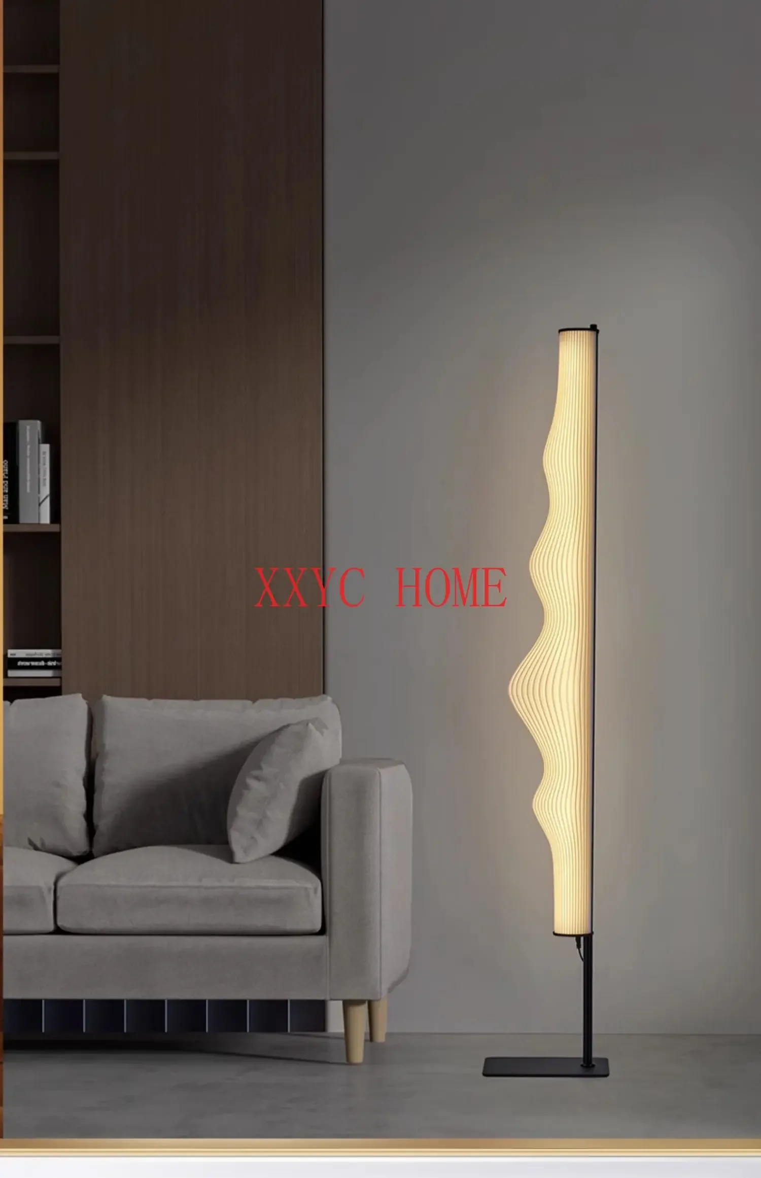 

Bedroom, bedside sofa, minimalist mountain retro vertical floor lamp