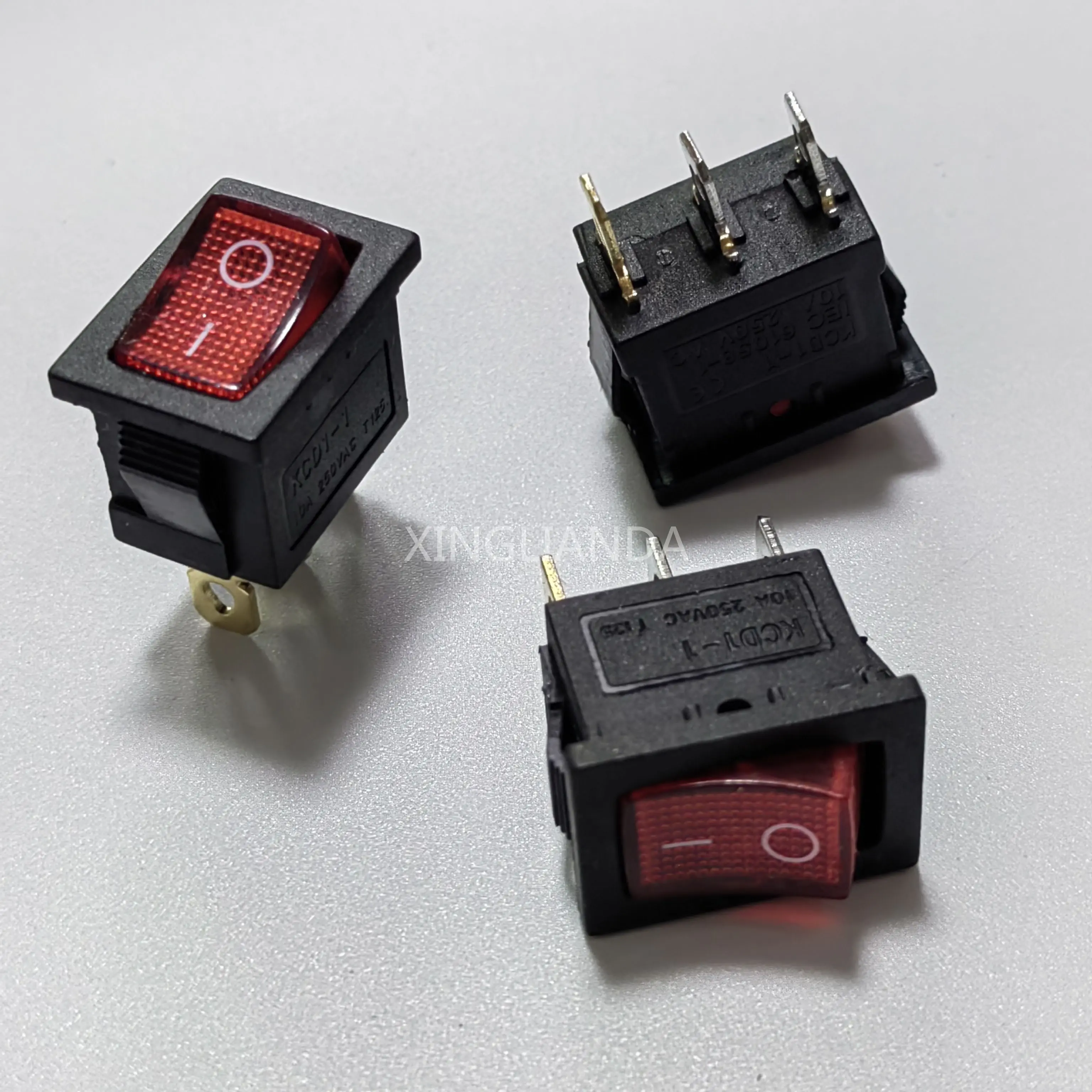 20 قطعة KCD1 21X15 مللي متر ON-OFF 3 دبوس قارب سيارة الروك التبديل 21*15 مللي متر 6A/250 فولت 10A/125VAC الضوء الأحمر الأخضر