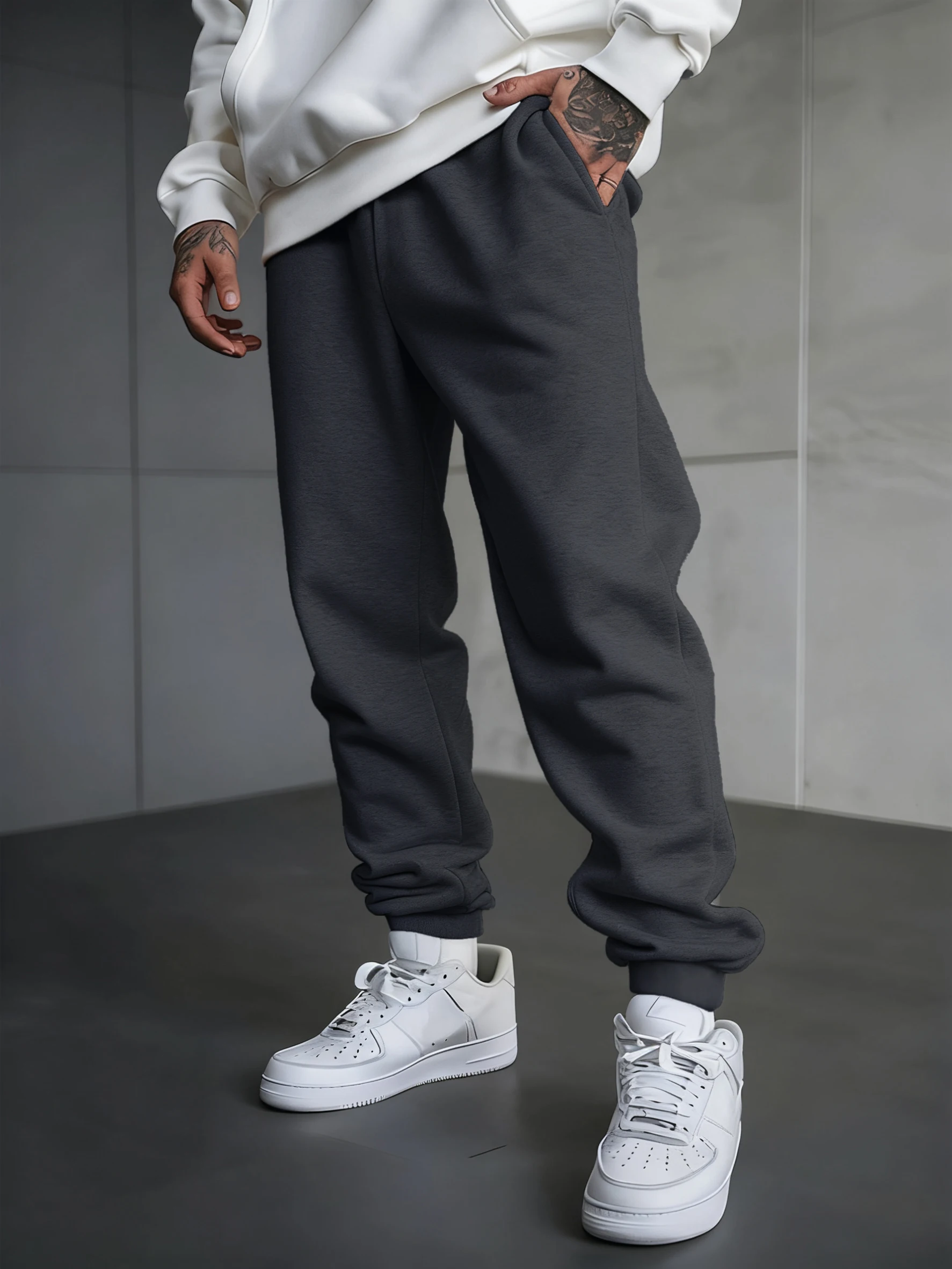 رجل الخريف الصوف السراويل الطويلة مرونة الخصر الركض بانت الدافئة الشارع Britches لينة جيب بنطلون رياضي غير رسمي للجنسين