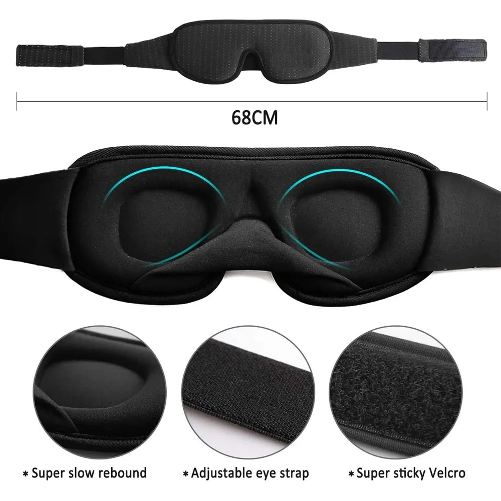 3D Sleeping Mask 100% Blockout Light Sleep Mask For Eye Soft Eye Mask for Travel Eyeshade Night Breathable Blindfold Slaapmasker