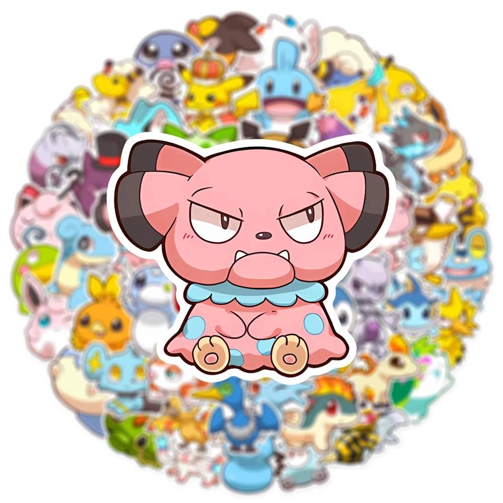 10/30/50pcs Cute Anime Pokemon Stickers Waterproof Graffiti Car Phone Skateboard Pikachu Psyduck Bulbasaur Cartoon Decals Toys