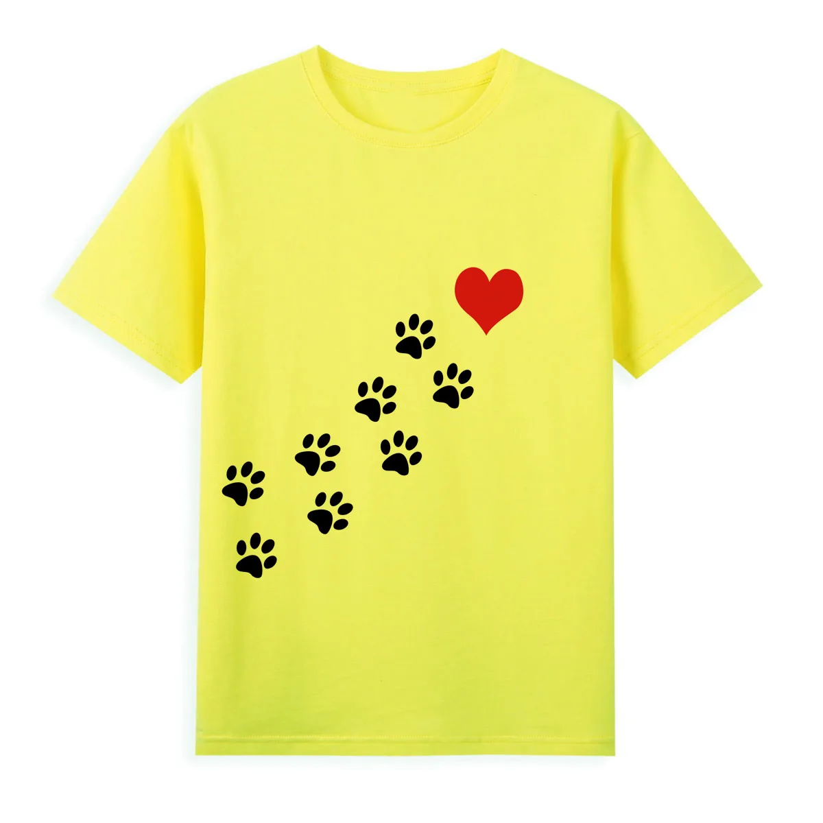 Creative Cat Footprint T-shirt Summer Short Sleeve Casual Clothing For Women Brand Good Quality Top Tees A079