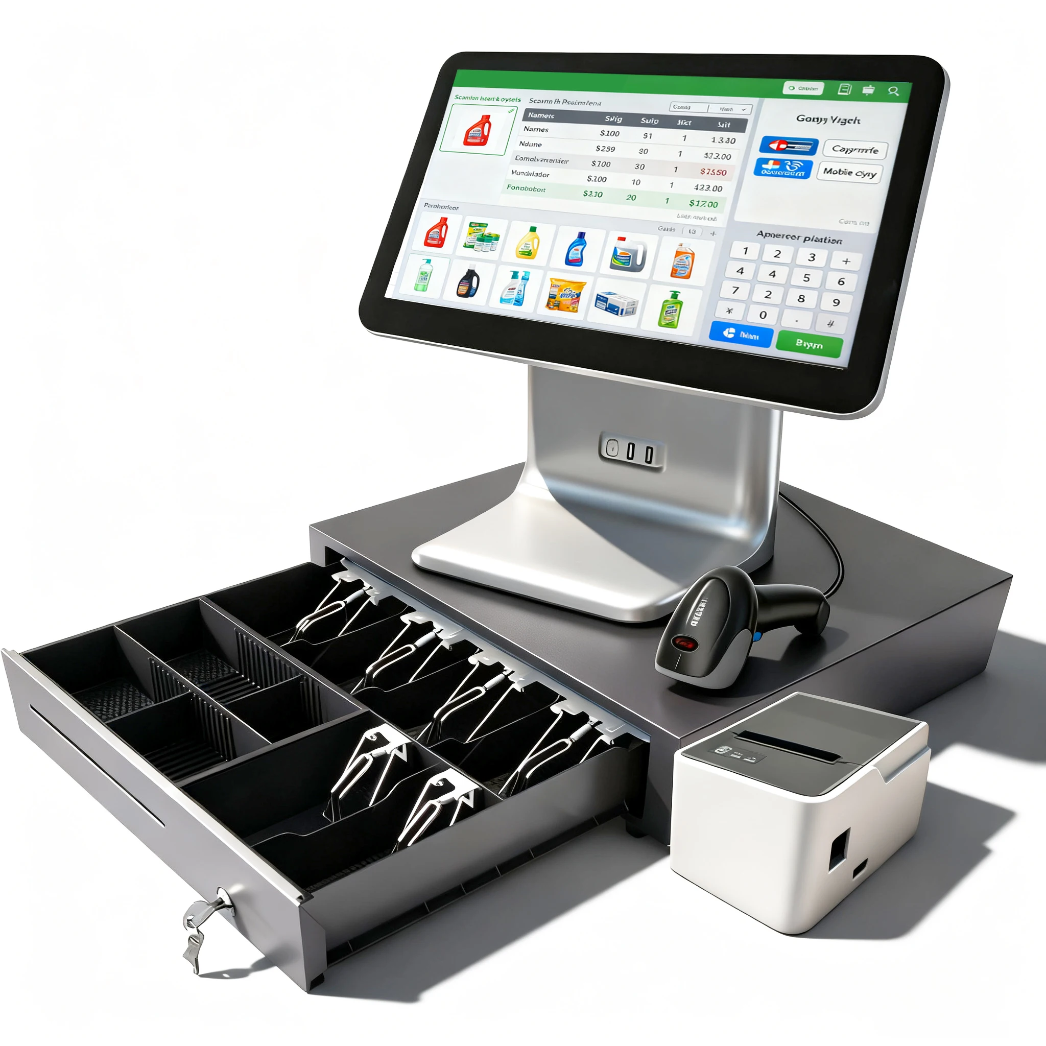 

Factory Cash Register Pos 15.6'' Touch Screen Supermarket Bill Counter Money Machine with Printer Touch Point of Sale Pos System