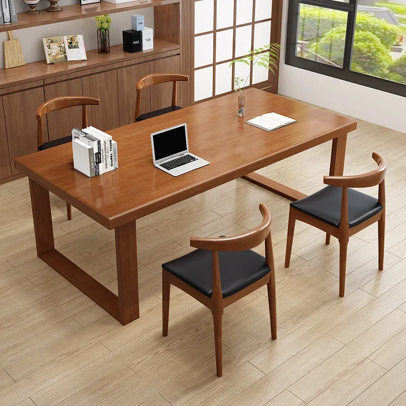 Stable Living room all solid wood long desk leisure area reading table workbench modern simple study table negotiation desk