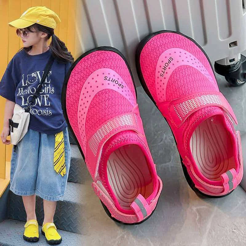

Summer Kids Barefoot Shoes Girls Slip on Sneaker Knit Breathable Non-slip Children Casual Sneaker Sports Flats for Girls
