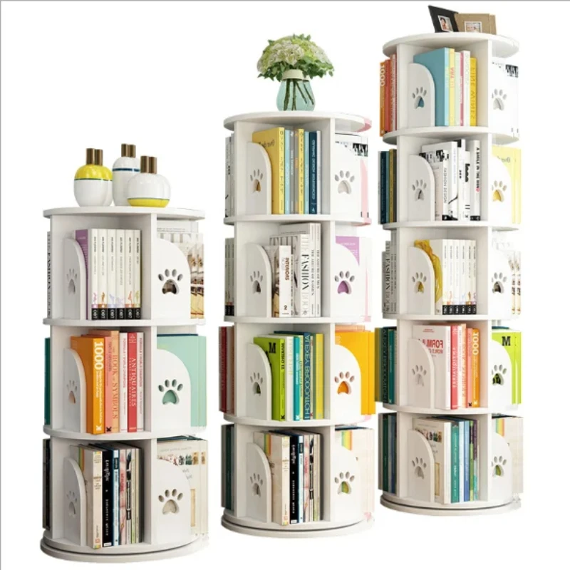 Rotating Bookshelf 360 Degree Rotatable Kids Bookshelf Home Furniture Revolving Storage Holders Racks Bookcase For Children