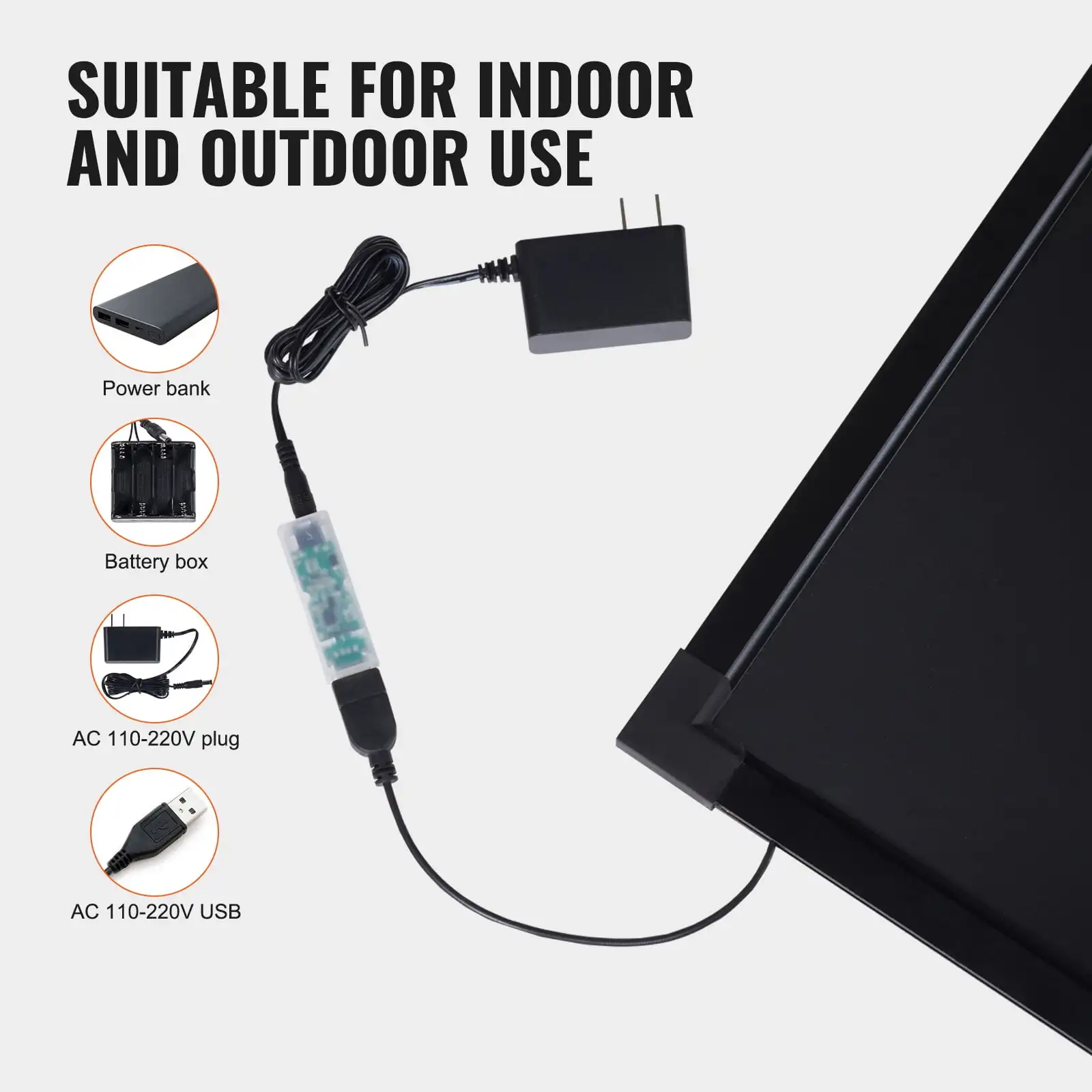 KFFKFF LED Writing Board, 24"x16" Light-Up Erasable Sign, Neon-Style Menu Display