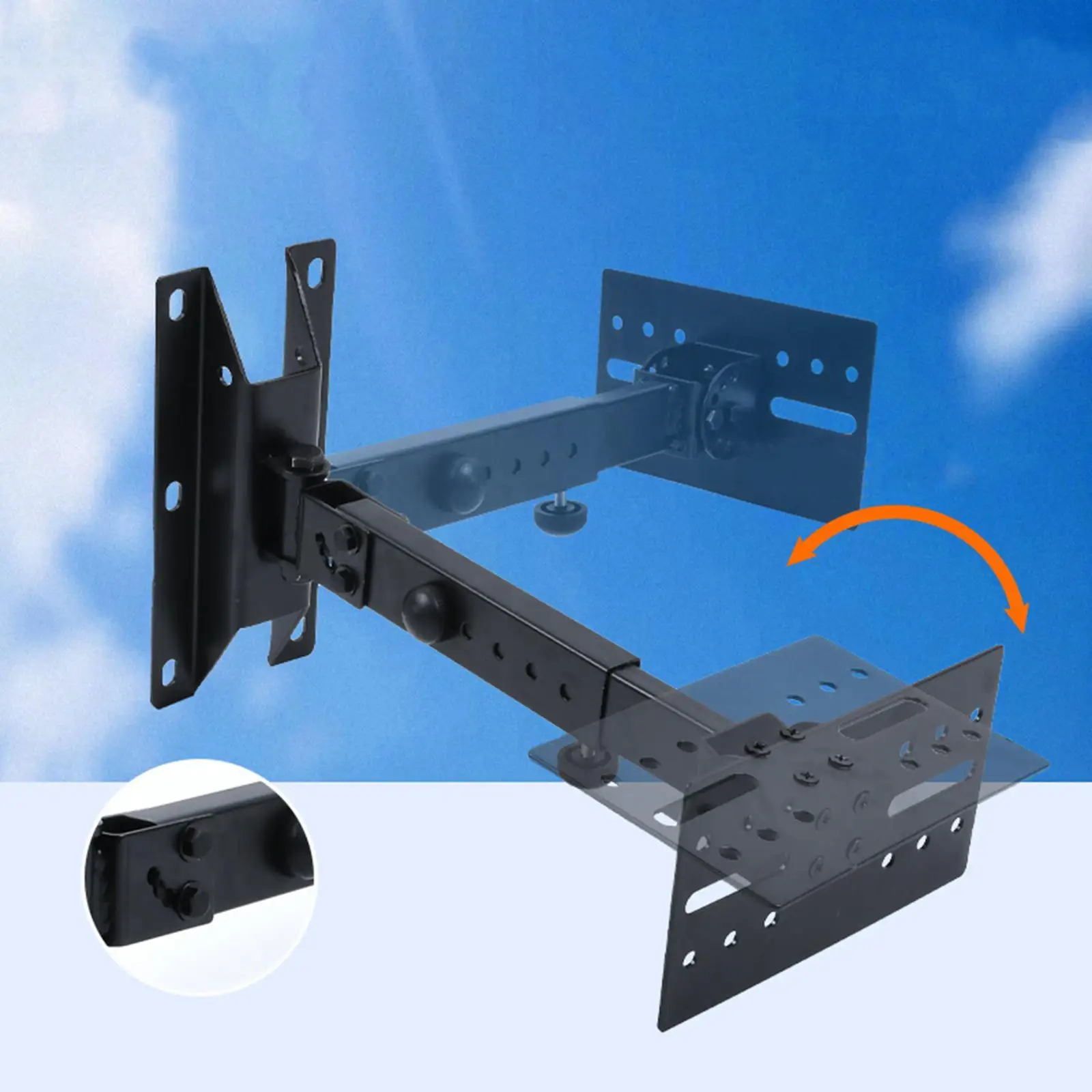 

PA Speaker Mount Bracket Support Wall Mounted Easy to Install Iron Universal Adjustable for Hotel Home Theater Office Stage