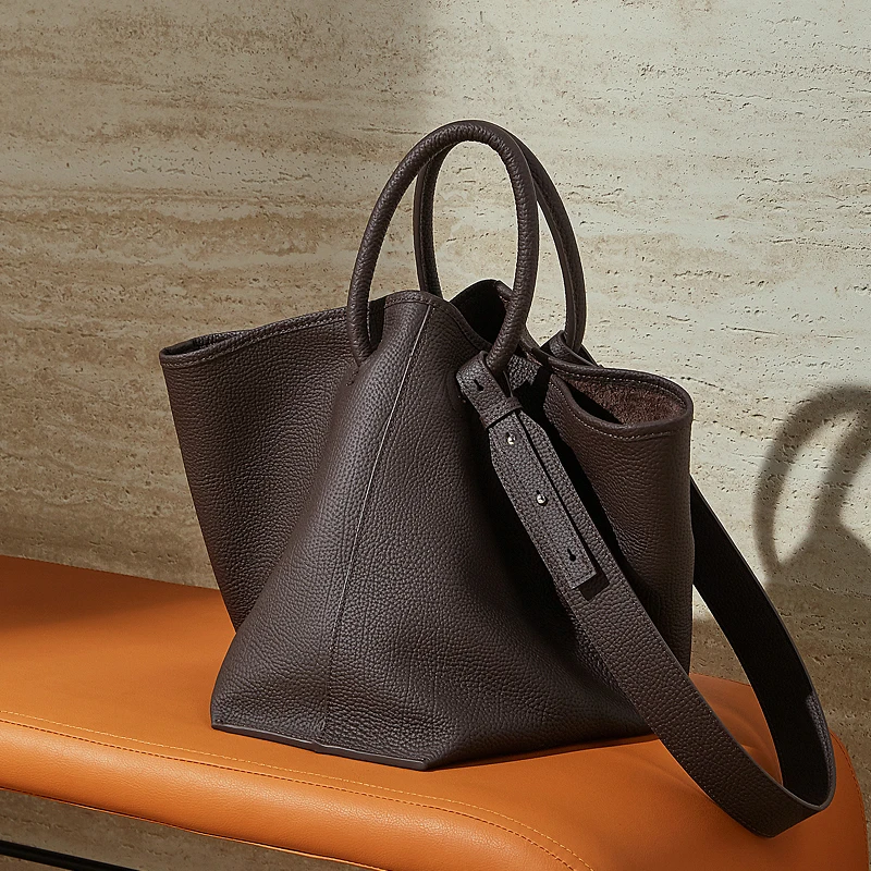 

Hifashion: Новые женские сумки из натуральной воловьей кожи 2026 года, люксовые дизайнерские шопперы, деловые сумки через плечо для женщин